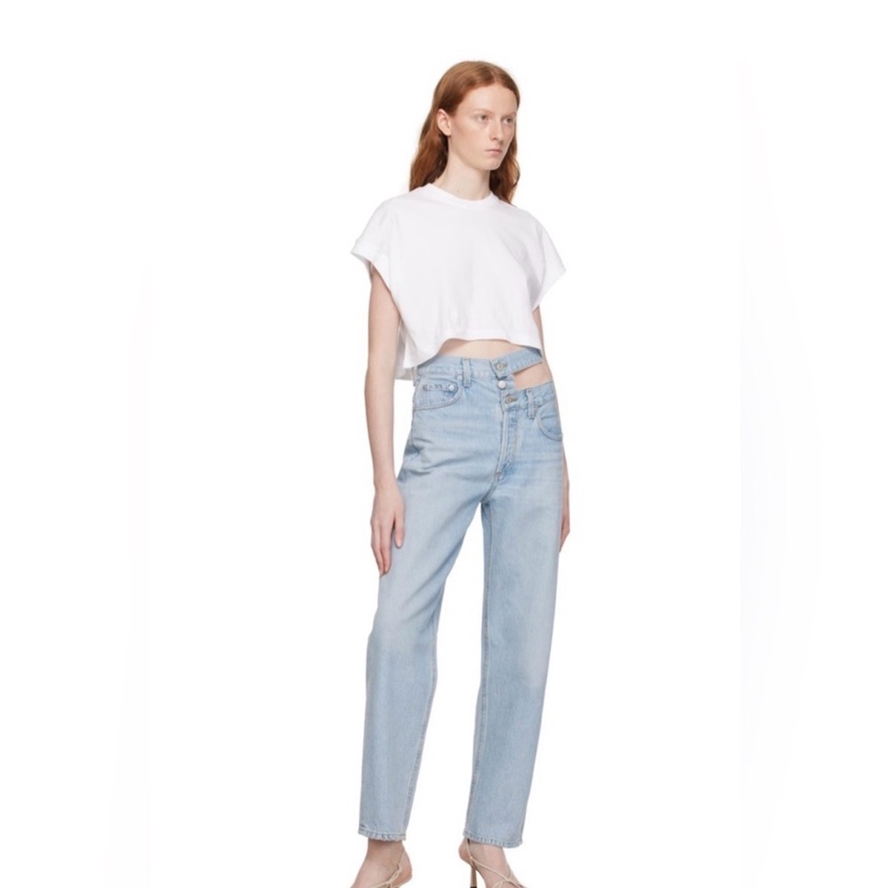 Agolde Broken waistband jeans, sz 24, light wash